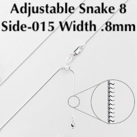 Adjustable Sterling silver  8 sided snake chain